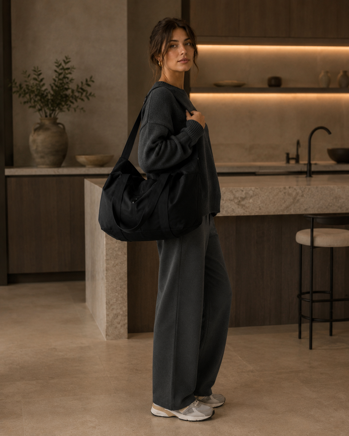 Tegeltjeswerk duffle bag - ik heb je, lief - zwart - 300 grams - Afbeelding 3