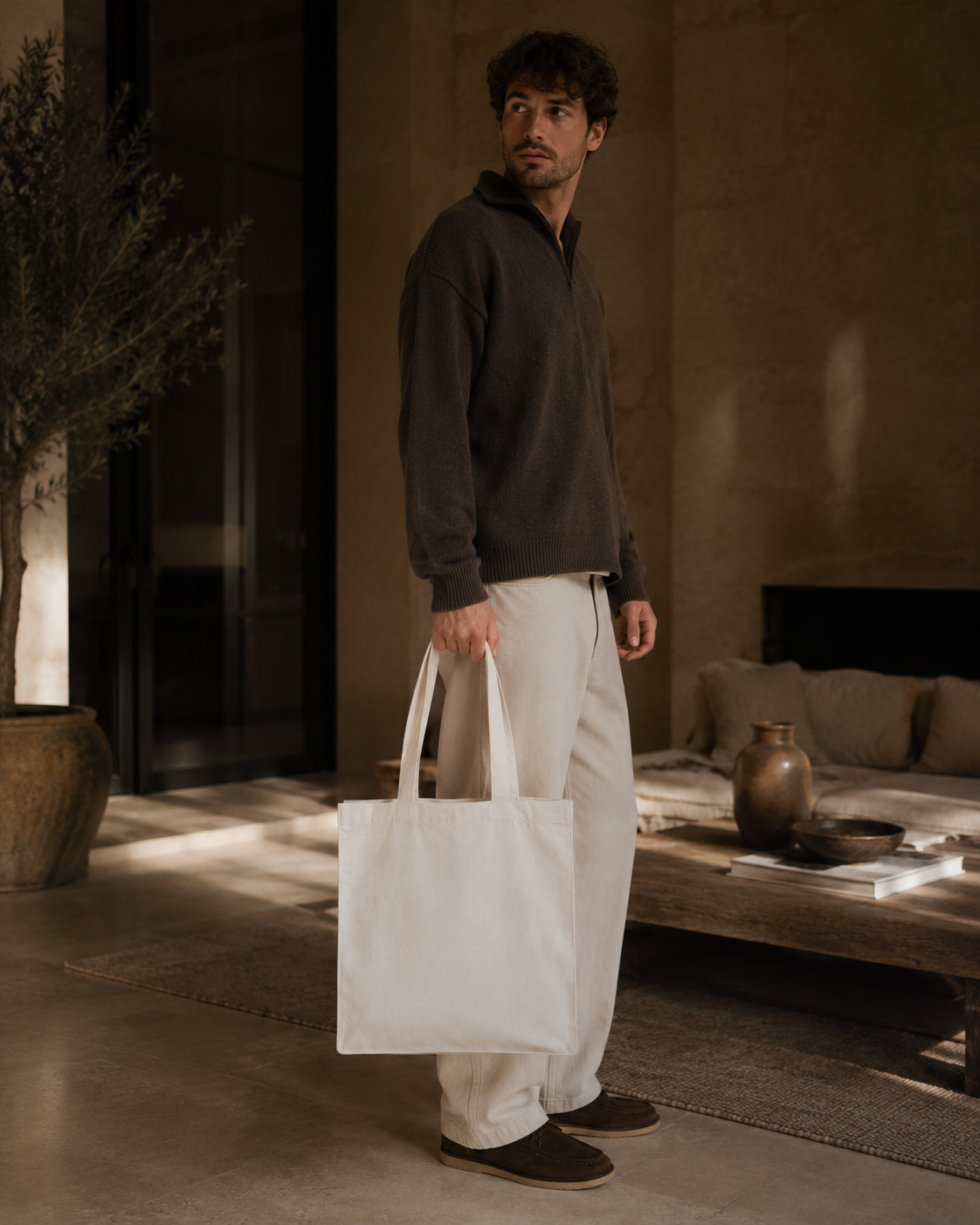 Tegeltjeswerk shopper light - leef, adem en lach - wit - 220 grams - Afbeelding 4