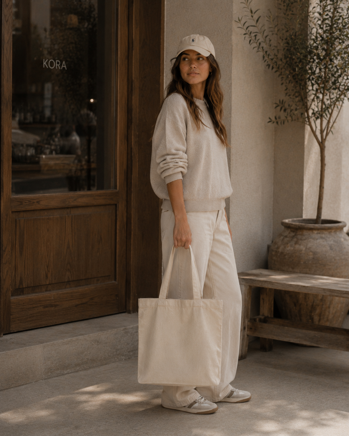 Tegeltjeswerk shopper light - leef, adem en lach - wit - 220 grams - Afbeelding 2