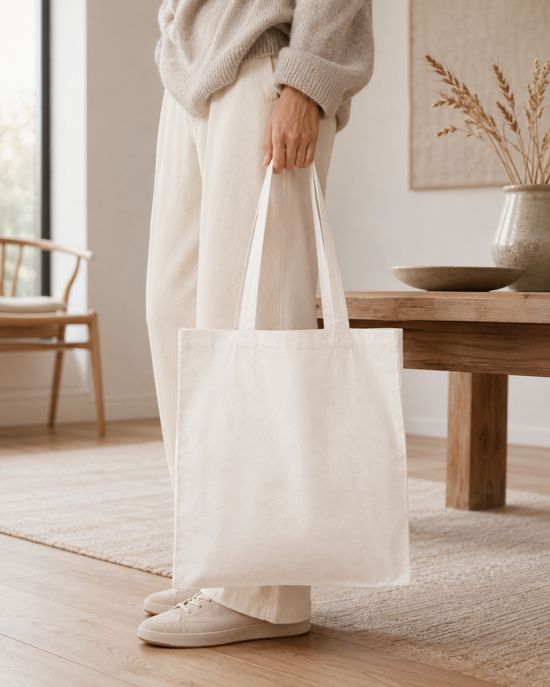 Tegeltjeswerk shopper light - leef, adem en lach - wit - 220 grams - Afbeelding 3