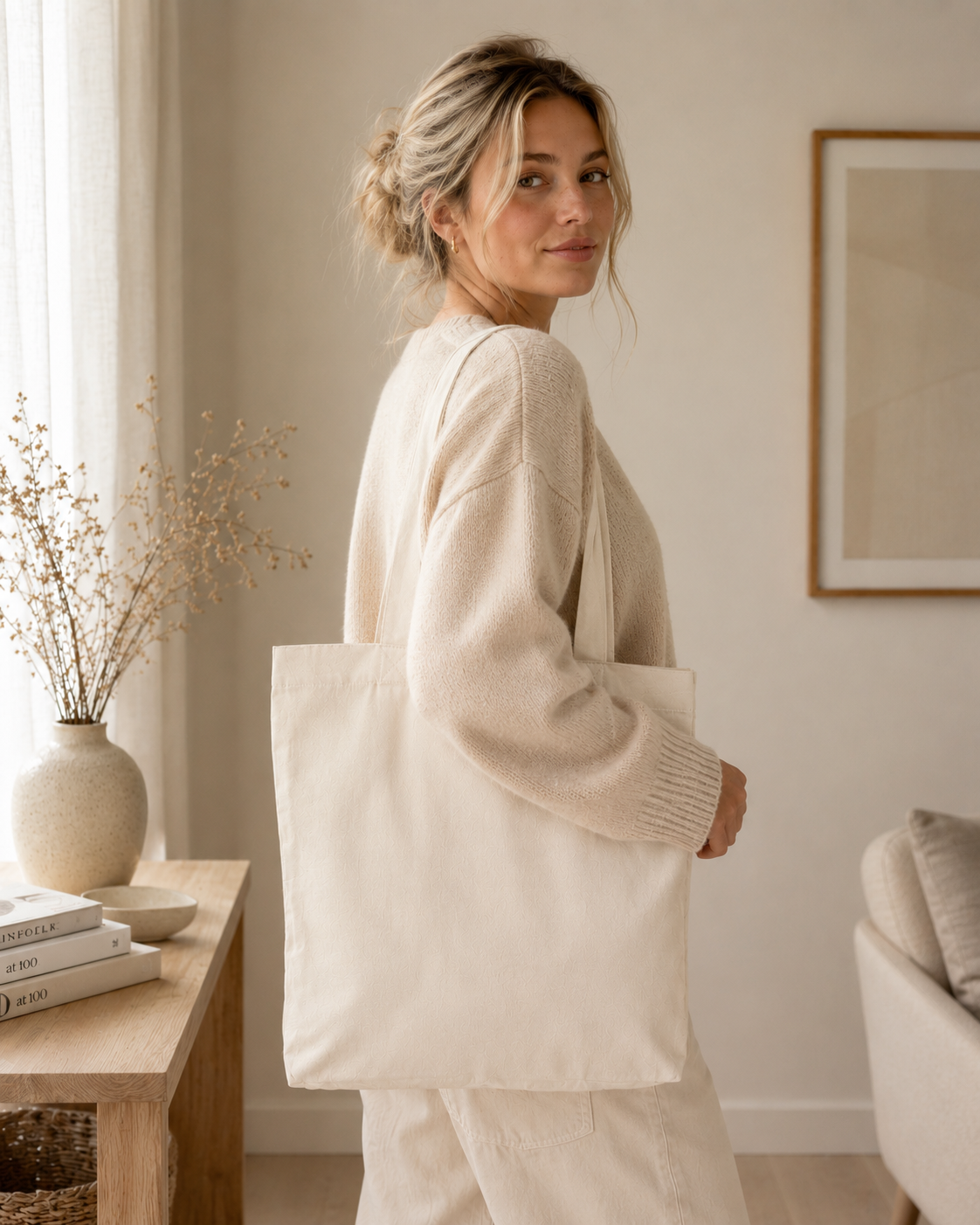 Tegeltjeswerk Tote Bag - en wat als het wel lukt - wit - 300 grams - Afbeelding 2