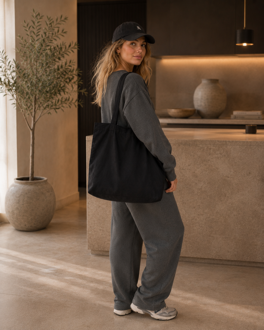 Tegeltjeswerk Tote Bag - de nu-pas-tas - zwart - 300 grams - Afbeelding 2