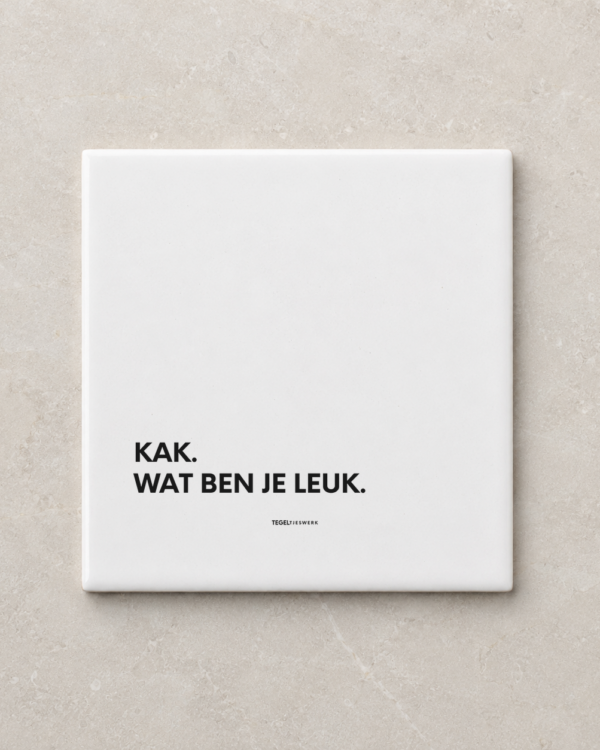 Tegeltjeswerk tegel - Kak, wat ben je leuk - 10x10 Wit Glans
