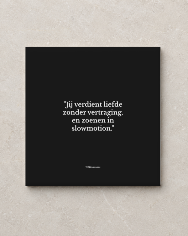 Tegeltjeswerk tegel - zoenen in slowmotion - 15x15 Zwart Glans