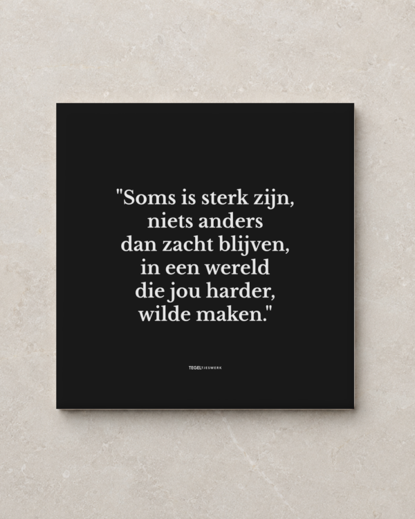 Tegeltjeswerk tegel - sterk zijn - 15x15 zwart Glans