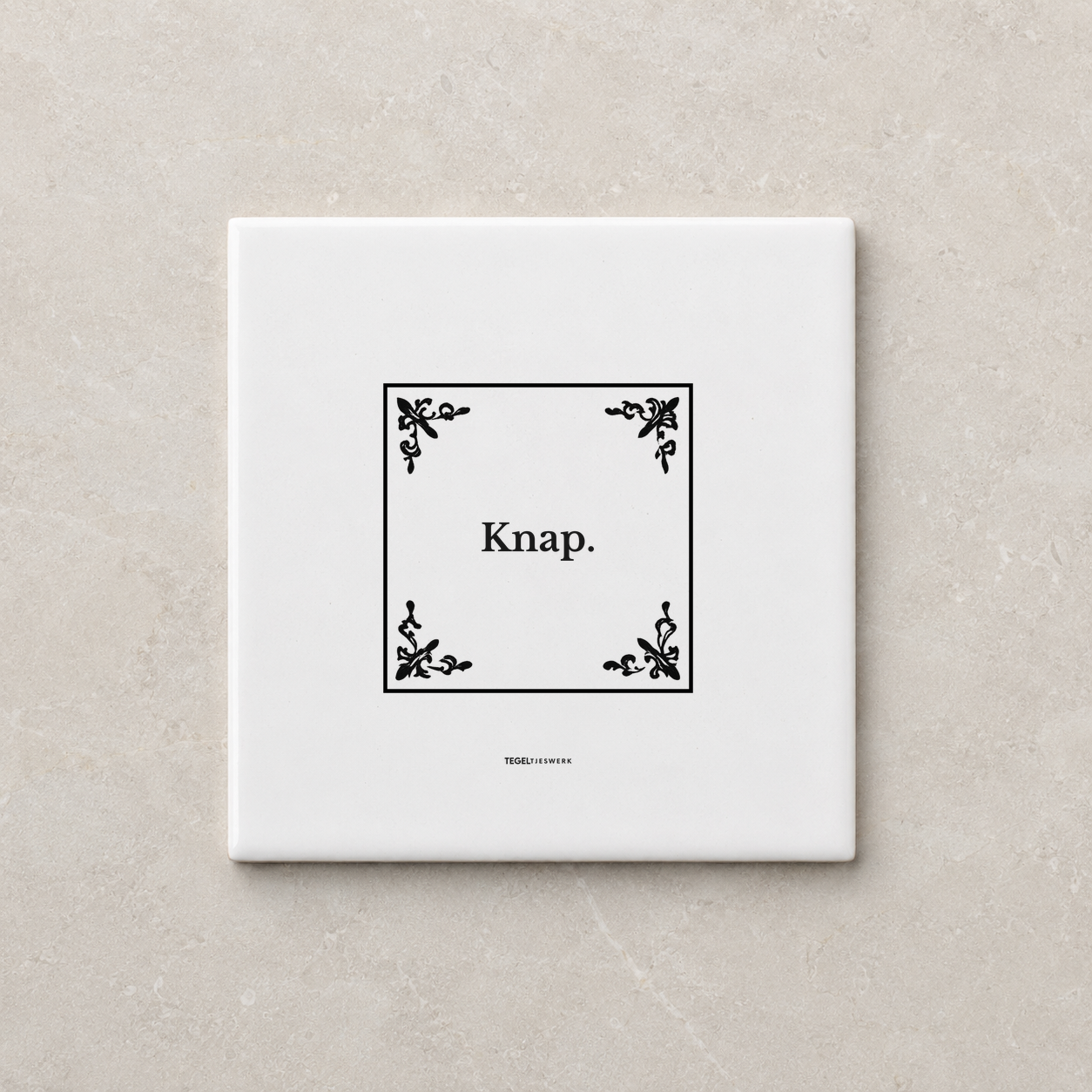 Tegeltjeswerk tegel - knap - 10x10 Wit Glans
