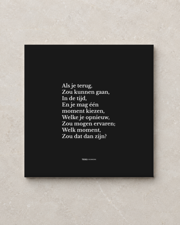 Tegeltjeswerk tegel - terug in de tijd - 15x15 zwart Glans