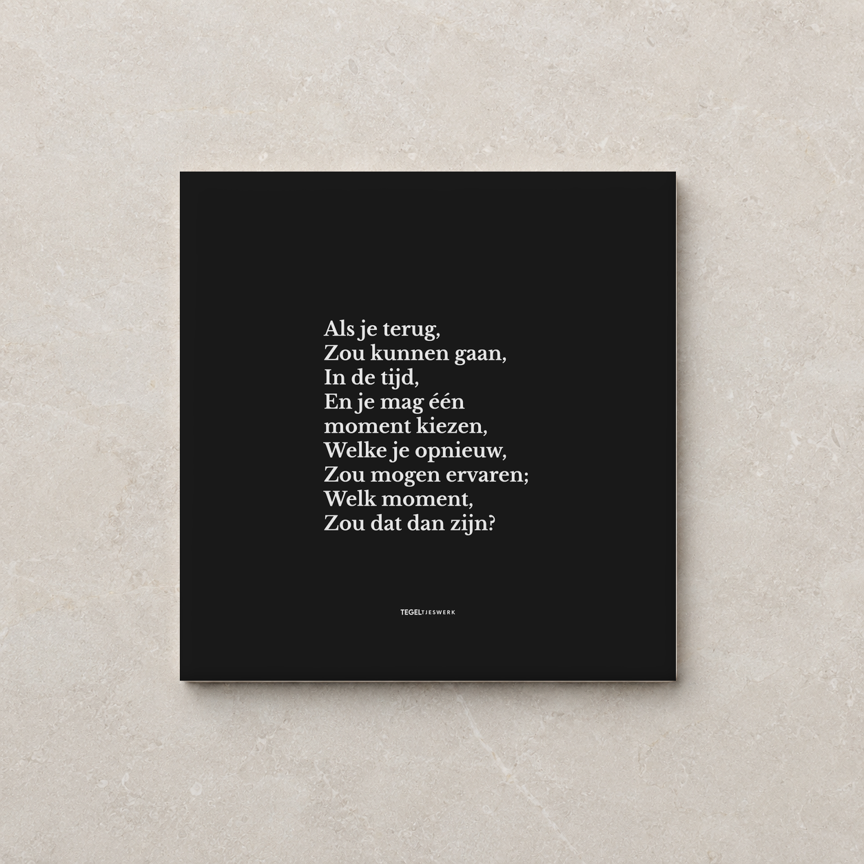 Tegeltjeswerk tegel - terug in de tijd - 10x10 zwart mat