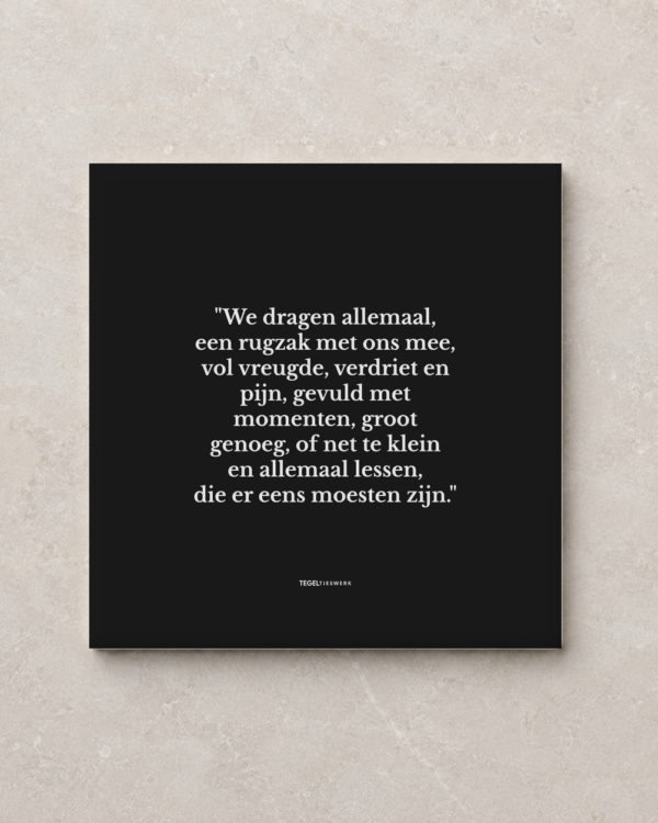 Tegeltjeswerk tegel - rugzak - 15x15 zwart Glans