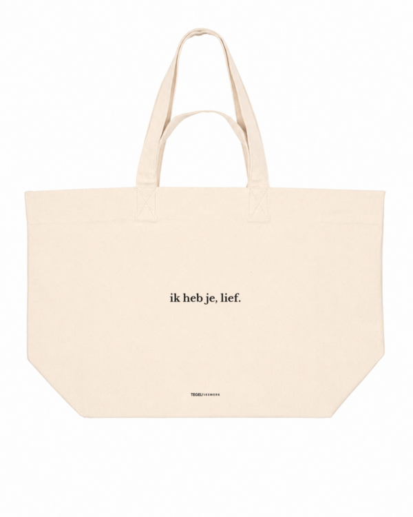 Tegeltjeswerk Shopper - ik heb je, lief - wit - 400 Grams