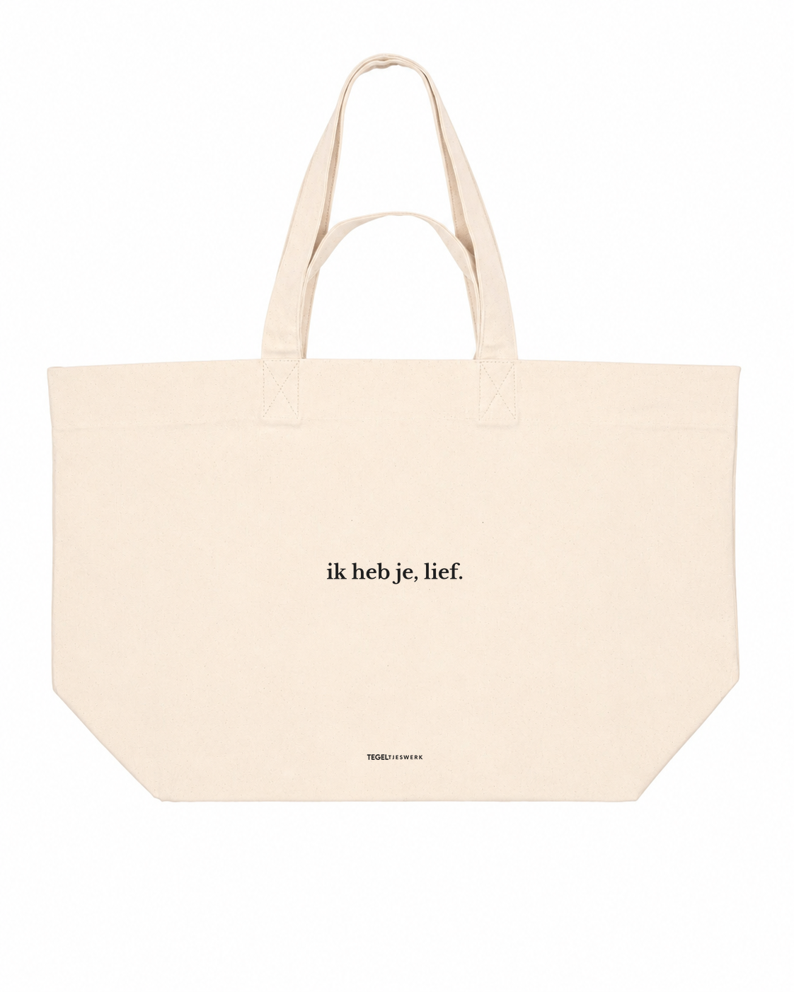 Tegeltjeswerk Shopper - ik heb je, lief - wit - 400 Grams
