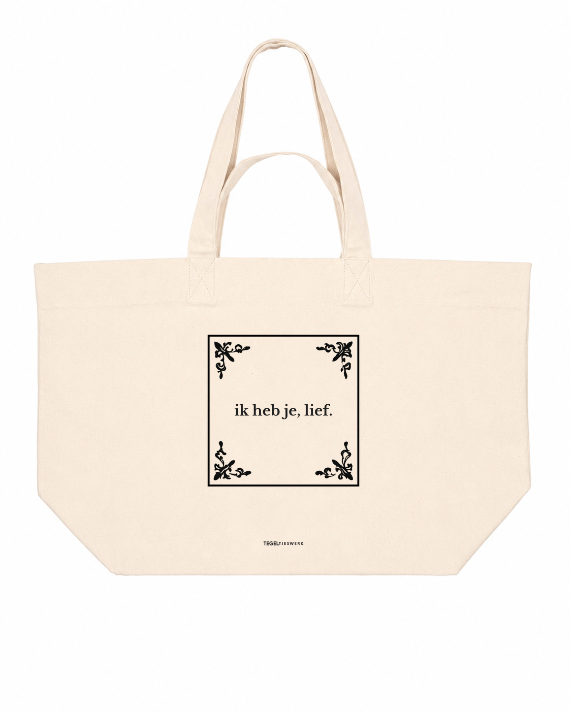 Tegeltjeswerk Shopper - ik heb je, lief - Tegel editie - wit - 400 Grams