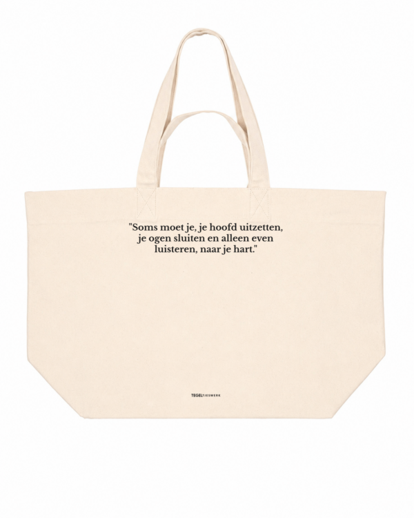 Tegeltjeswerk Shopper - luisteren naar je hart - wit - 400 Grams