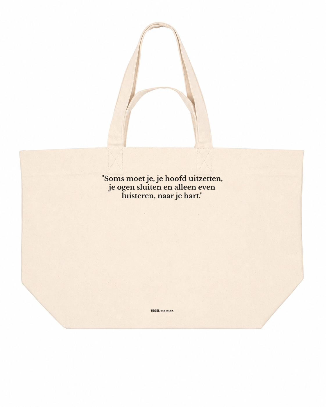 Tegeltjeswerk Shopper - luisteren naar je hart - wit - 400 Grams