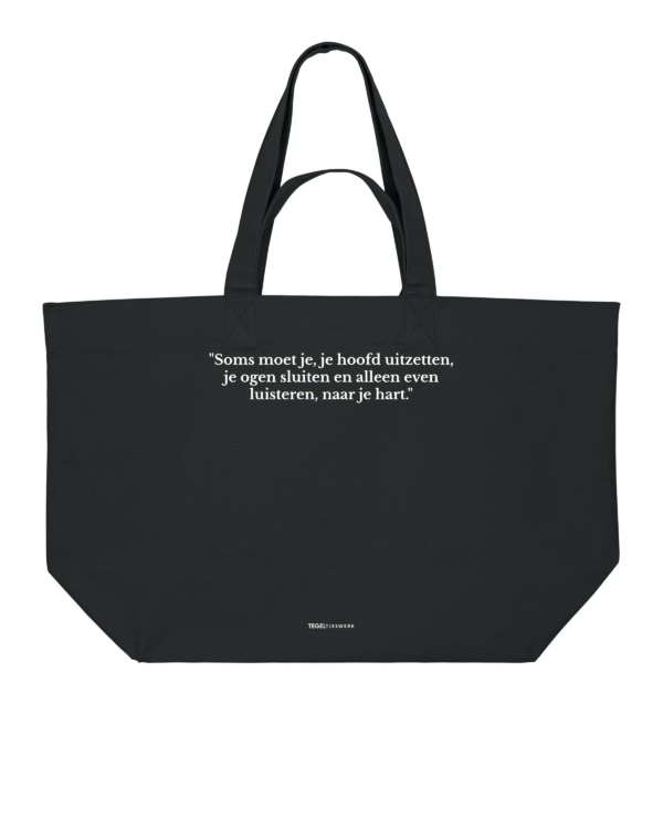 Tegeltjeswerk Shopper - luisteren naar je hart - zwart - 400 Grams