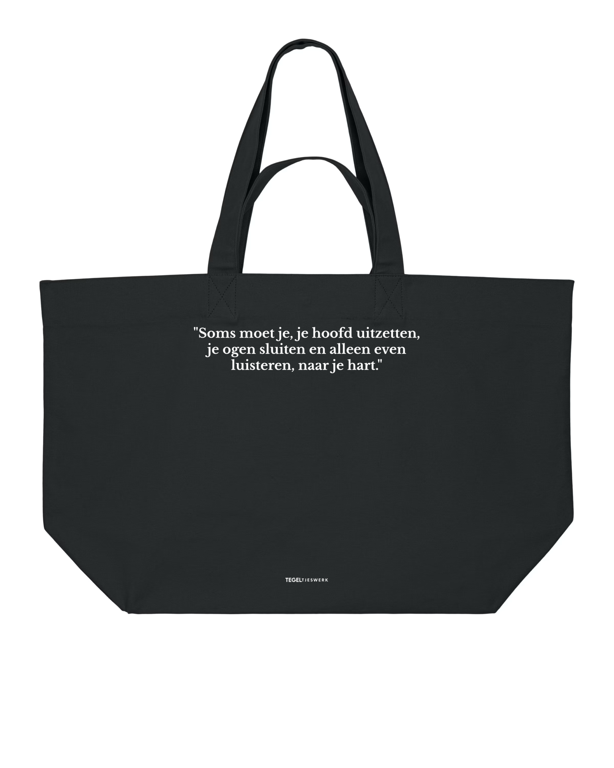 Tegeltjeswerk Shopper - luisteren naar je hart - zwart - 400 Grams