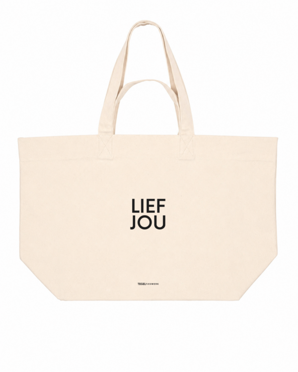 Tegeltjeswerk Shopper - lief jou - wit - 400 Grams