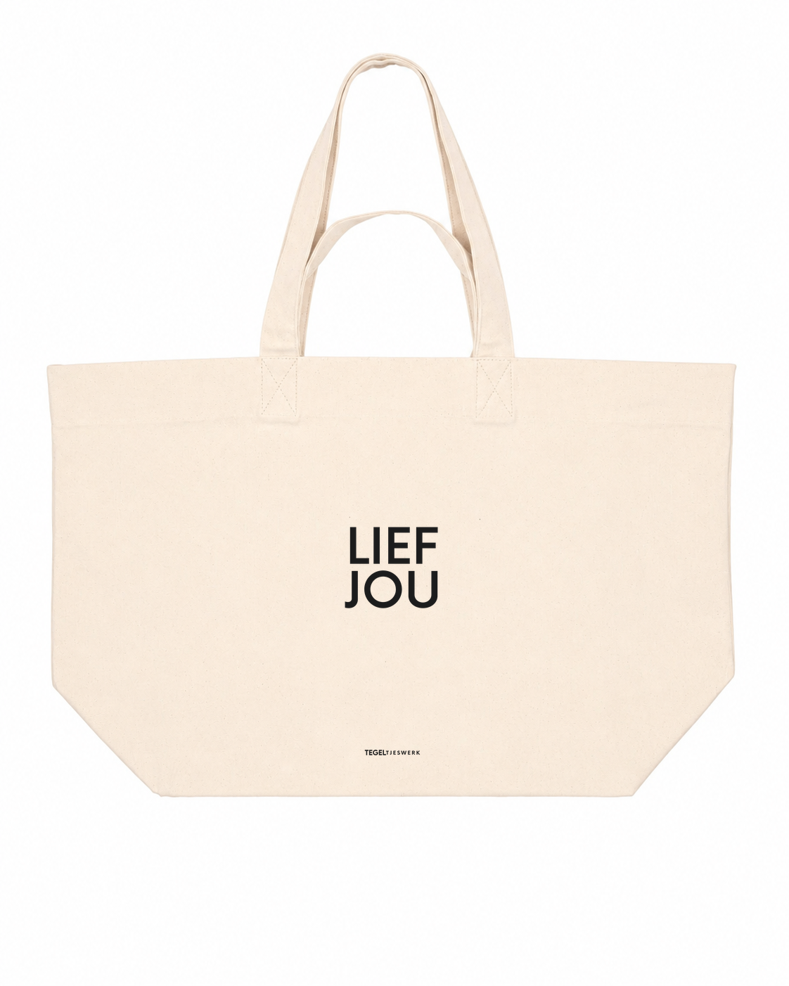Tegeltjeswerk Shopper - lief jou - wit - 400 Grams