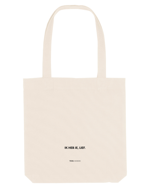 Tegeltjeswerk Tote Bag - ik heb je, lief - wit - 300 grams