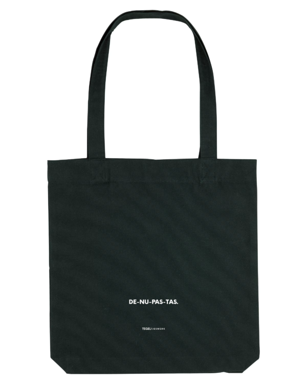 Tegeltjeswerk Tote Bag - de nu-pas-tas - zwart - 300 grams