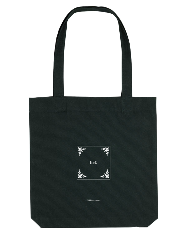 Tegeltjeswerk Tote Bag - lief - Tegel editie - zwart - 300 grams