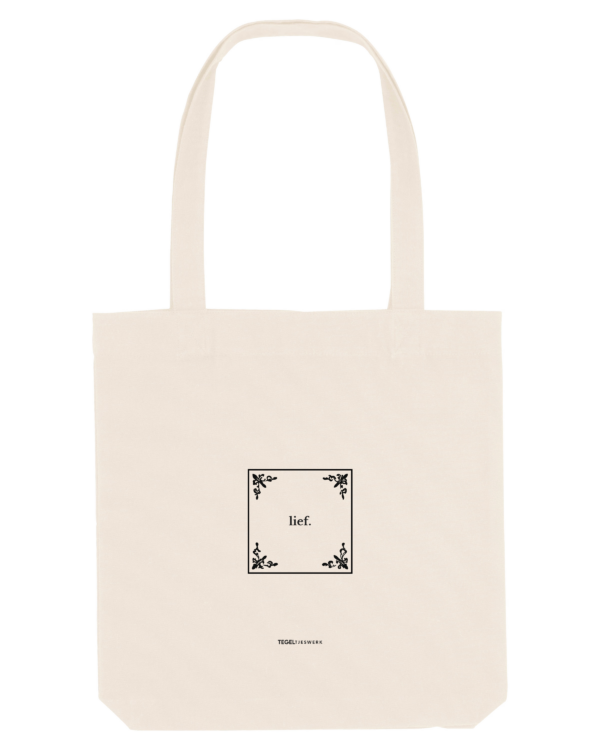 Tegeltjeswerk Tote Bag - lief - Tegel editie - wit - 300 grams