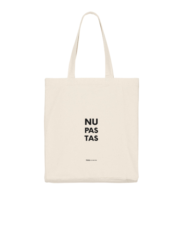 Tegeltjeswerk shopper light - nu pas tas - wit - 220 grams