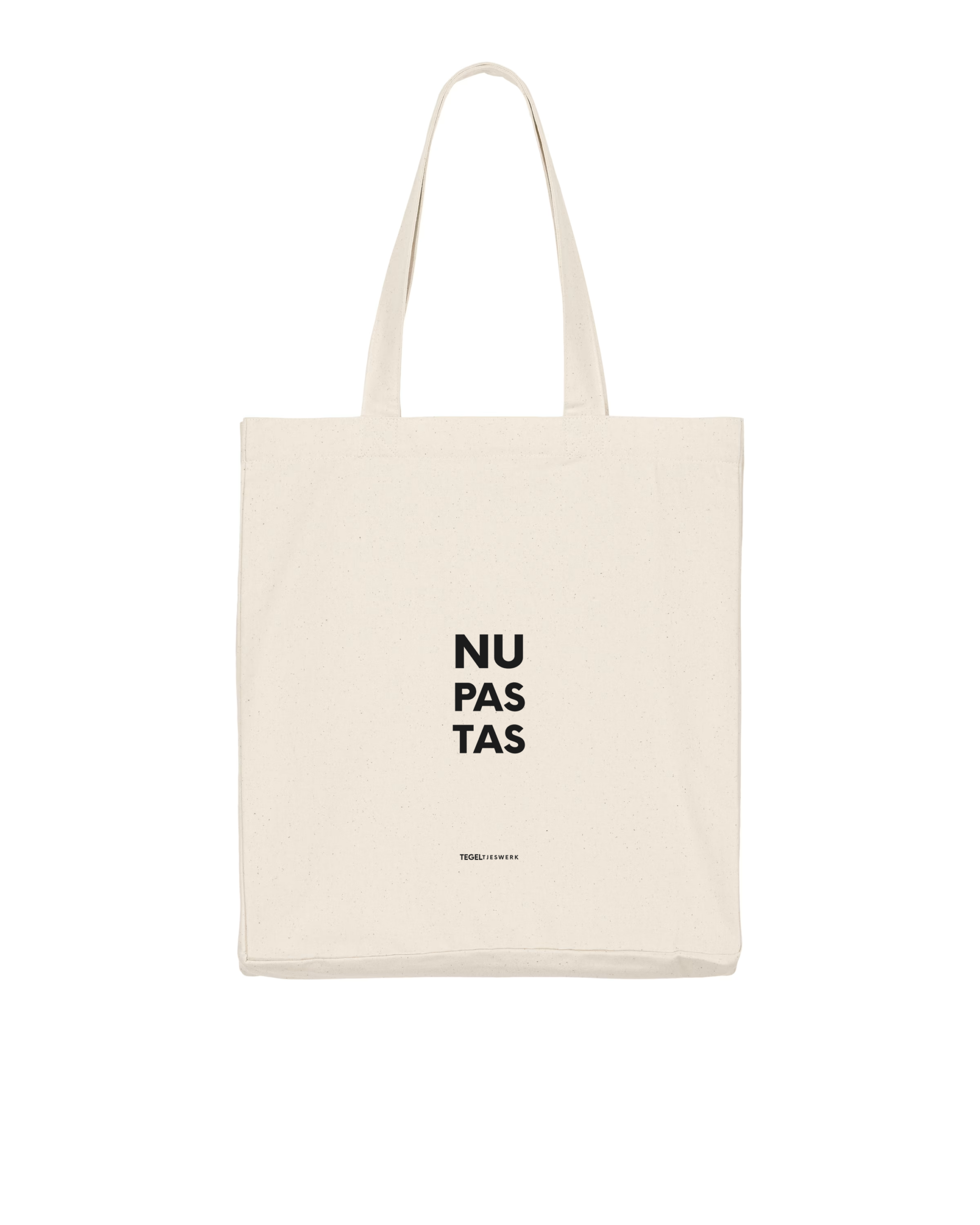Tegeltjeswerk shopper light - nu pas tas - wit - 220 grams