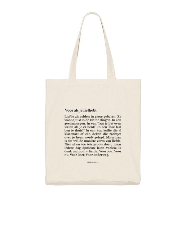 Tegeltjeswerk shopper light - voor als je liefhebt - wit - 220 grams
