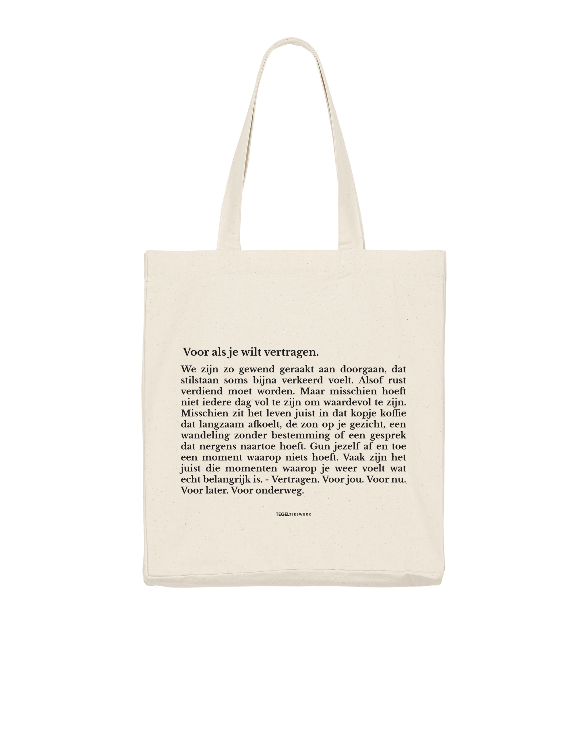 Tegeltjeswerk shopper light - voor als je wilt vertragen - wit - 220 grams