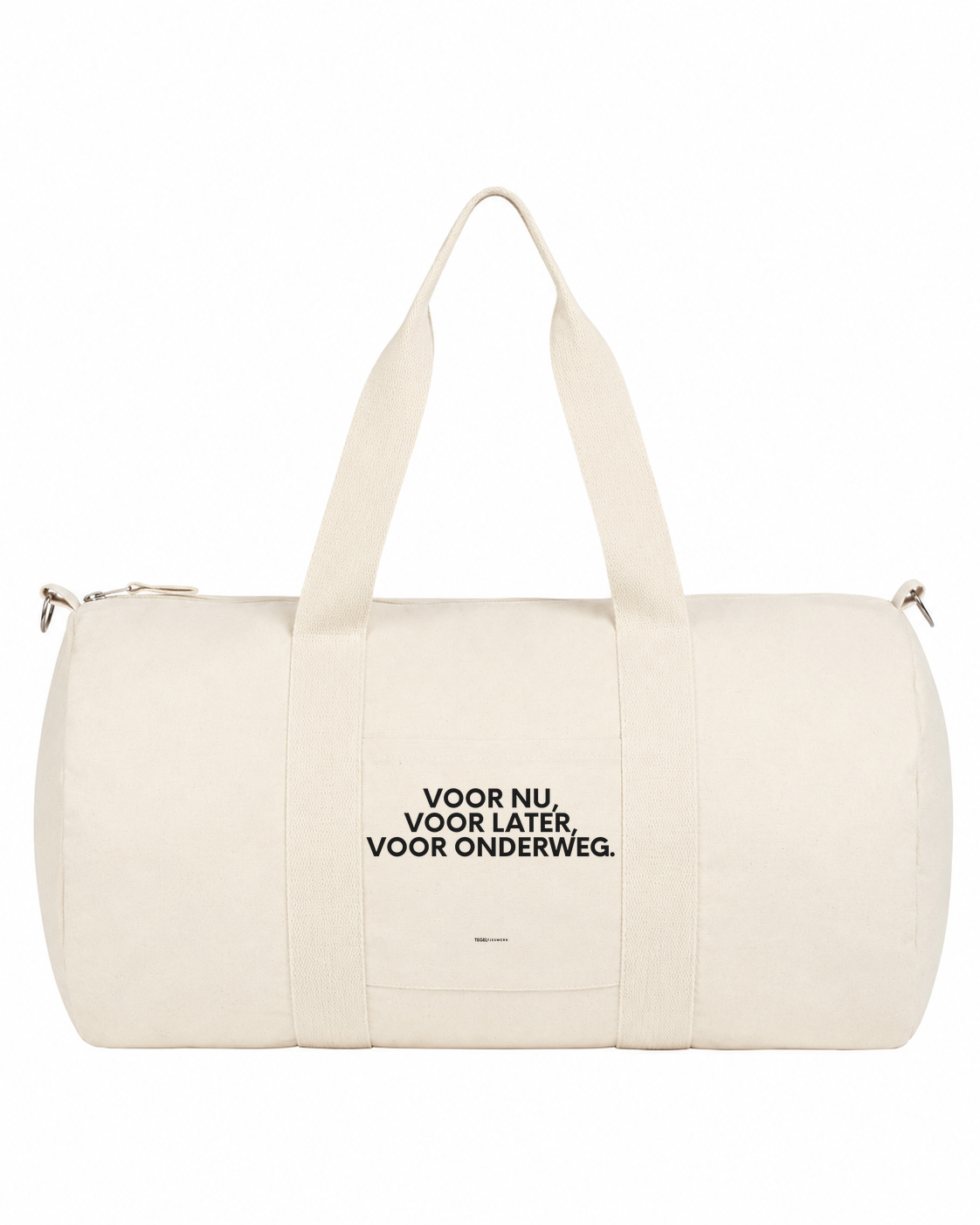 Tegeltjeswerk duffle bag - voor nu, voor later, voor onderweg - wit - 300 grams