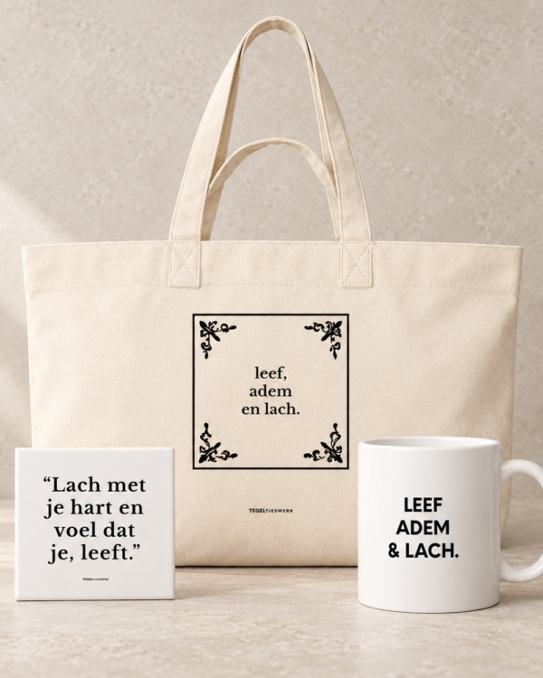 Inspirerende cadeaubundel voor nieuwe start – Leef, adem en lach